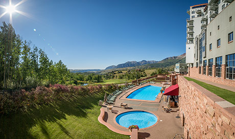 Summer view of outdoor pool.